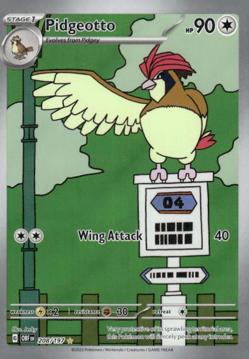 Pidgeotto - Obsidian Flames (Illustration Rare) [OBF-208] English / Near Mint / Normal