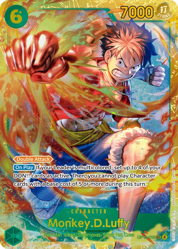 Monkey.D.Luffy - Carrying on His Will (SEC) [OP13-118] English / Near Mint / Normal