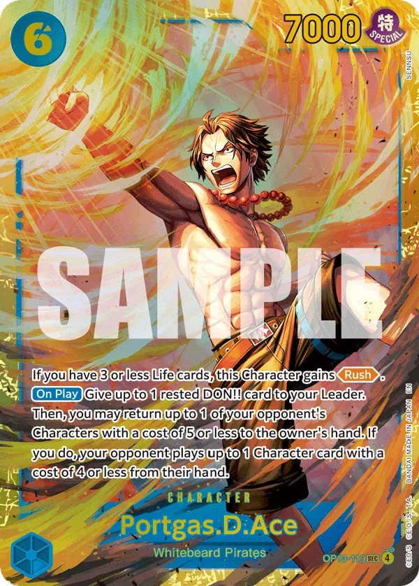 Portgas.D.Ace - Carrying on His Will (SEC) [OP13-119] English / Near Mint / Normal