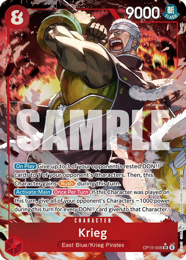 Krieg - Adventure on Kami's Island [OP15-122] English / Near Mint / Normal