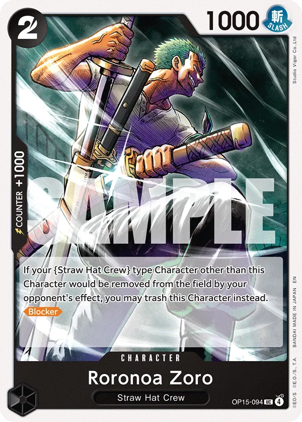 Roronoa Zoro - Adventure on Kami's Island (UC) [OP15-94] English / Near Mint / Normal
