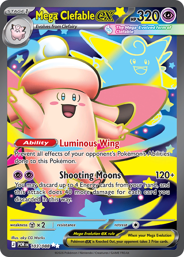 Mega Clefable ex - Perfect Order (Ultra Rare) [POR-103] English / Near Mint / Normal
