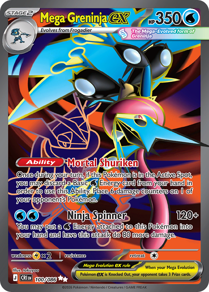 Mega Greninja ex - Chaos Rising (Ultra Rare) [CRI-100] English / Near Mint / Normal