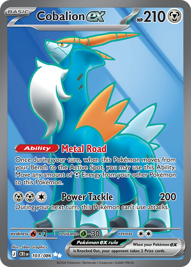 Cobalion ex - Chaos Rising (Ultra Rare) [CRI-103] English / Near Mint / Normal