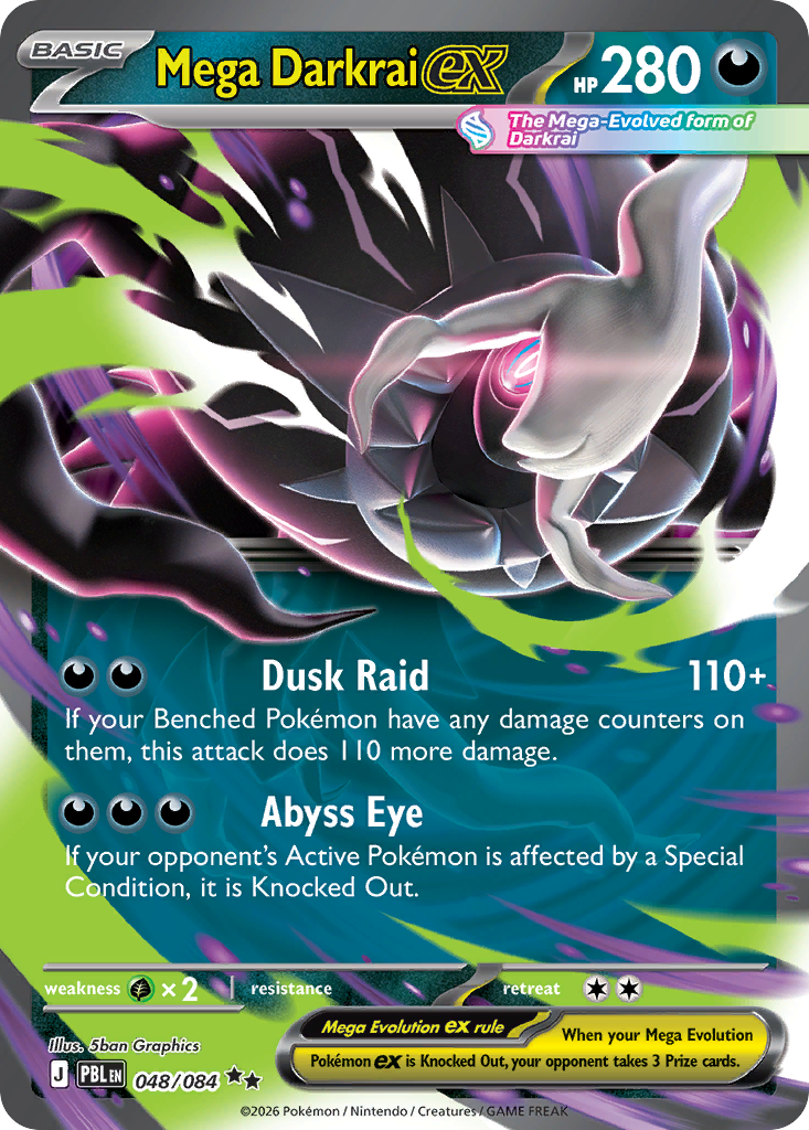 Mega Darkrai ex - Pitch Black (Double Rare) [PBL-48] English / Near Mint / Normal