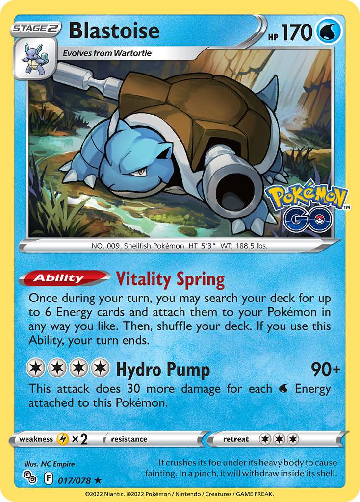 Blastoise - Pokémon GO (Rare Holo) [PGO-17] English / Near Mint / Normal
