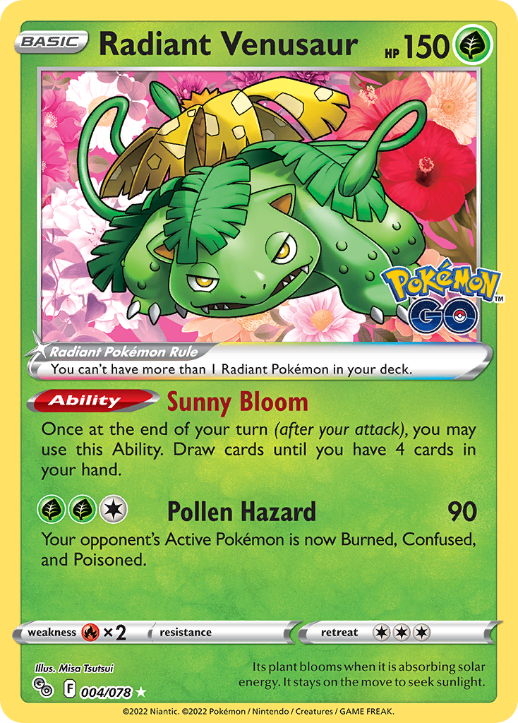 Radiant Venusaur - Pokémon GO (Radiant Rare) [PGO-4] English / Near Mint / Normal