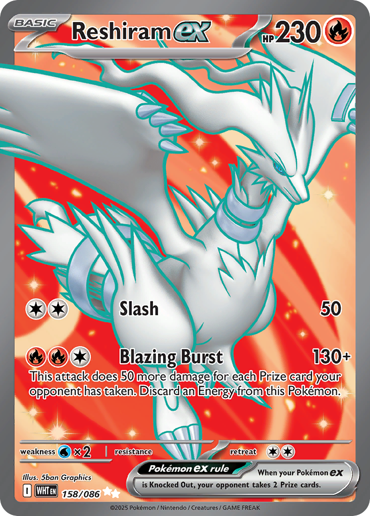 Reshiram ex - White Flare (Ultra Rare) [WHT-158] English / Near Mint / Normal