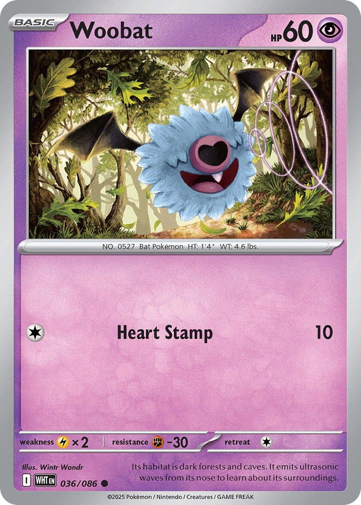 Woobat (Master Ball) - White Flare (Common) [WHT-36] English / Near Mint / Normal