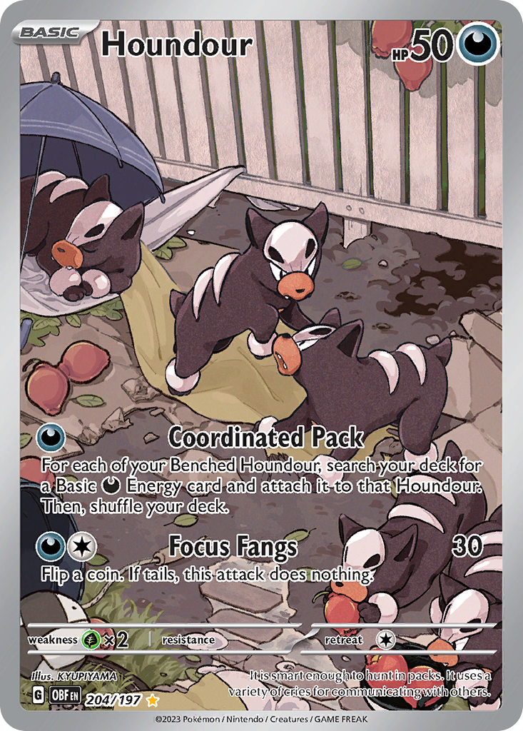 Houndour - Obsidian Flames (Illustration Rare) [OBF-204] English / Near Mint / Normal