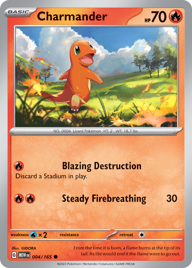 Charmander - 151 (Common) [MEW-4] English / Near Mint / Reverse-Holo Normal
