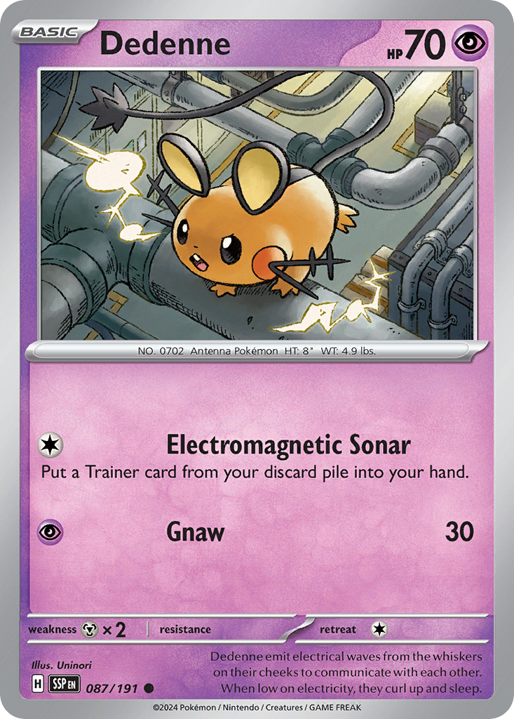 Dedenne - Surging Sparks (Common) [SSP-87] English / Near Mint / Reverse-Holo Normal