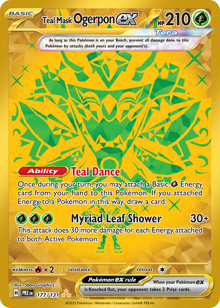 Teal Mask Ogerpon ex - Prismatic Evolutions (Hyper Rare) [PRE-177] English / Near Mint / Normal