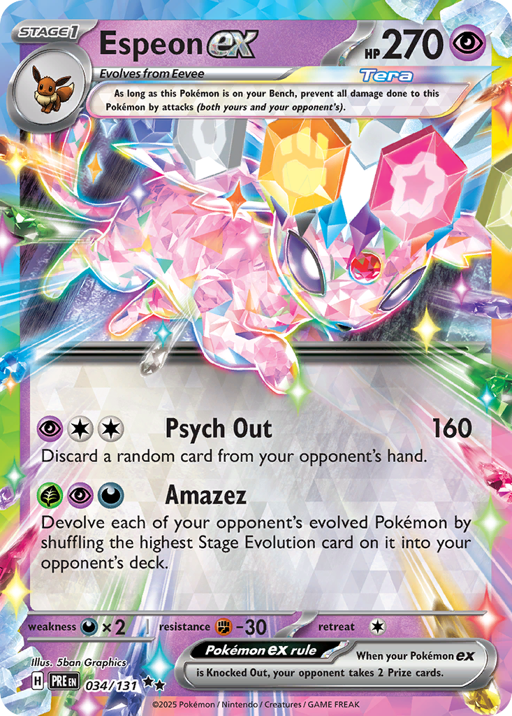 Espeon ex (Prismatic Evolutions: Additionals) - Prismatic Evolutions (Double Rare) [PRE-34] English / Near Mint / Special #810427