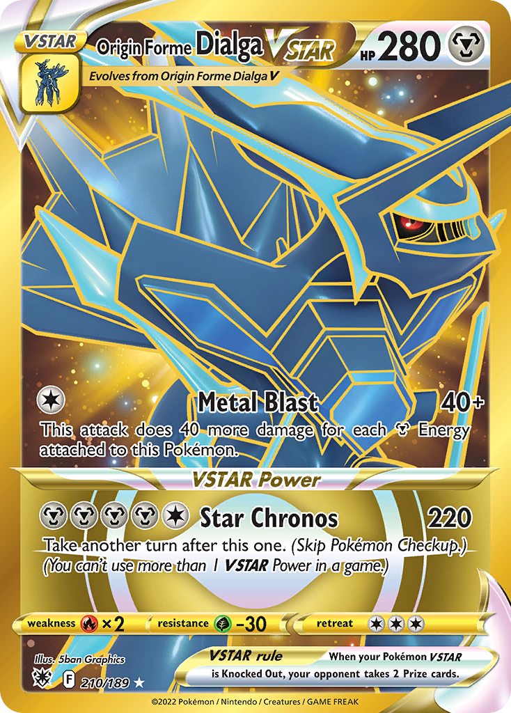 Origin Forme Dialga VSTAR - Astral Radiance (Rare Secret) [ASR-210] English / Near Mint / Normal
