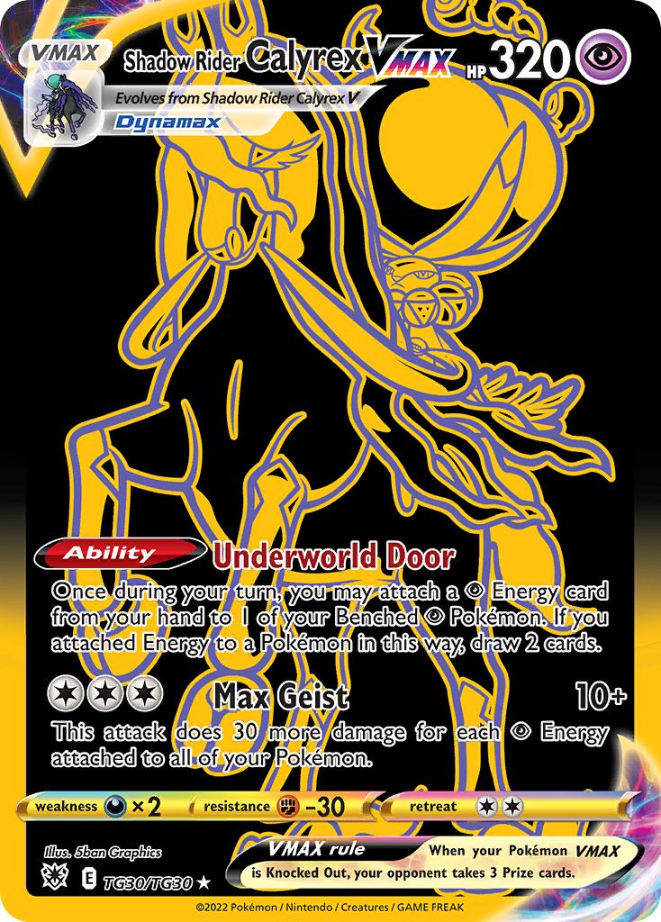 Shadow Rider Calyrex VMAX - Astral Radiance Trainer Gallery (Secret Rare) [ASR-TG30] English / Near Mint / Normal