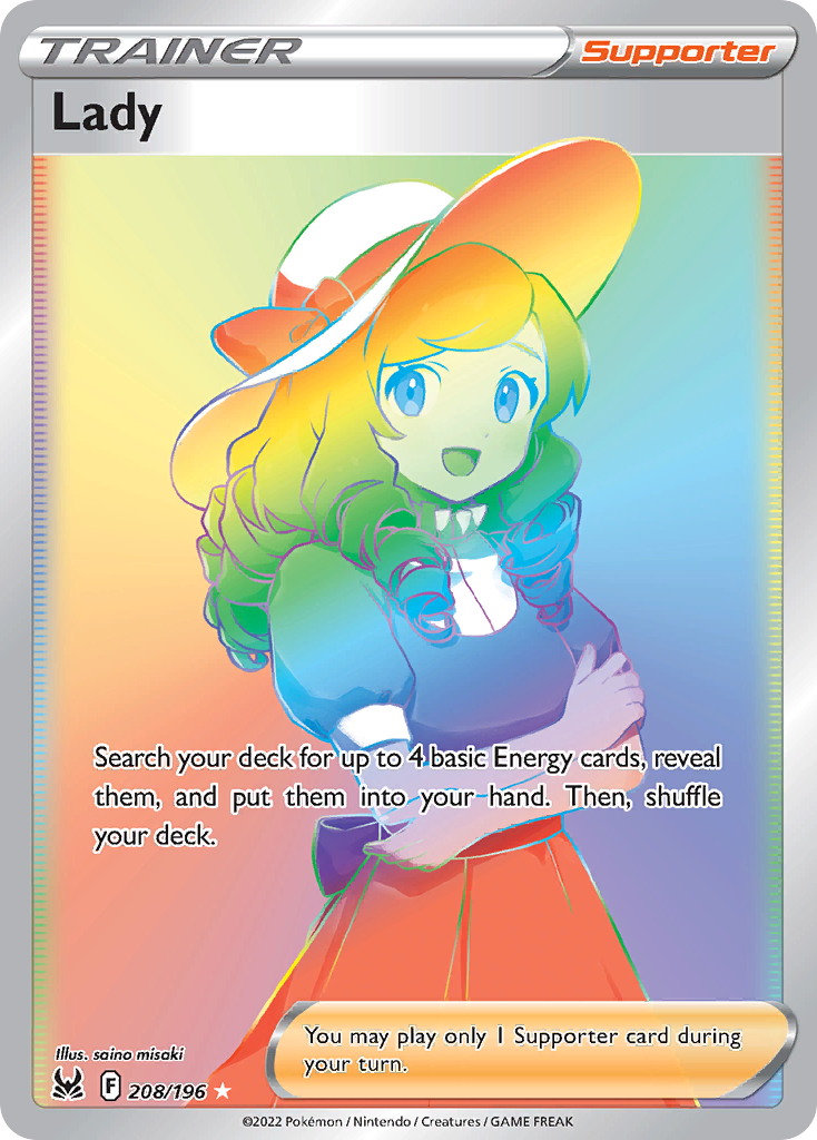 Lady - Lost Origin (Rare Rainbow) [LOR-208] English / Near Mint / Normal