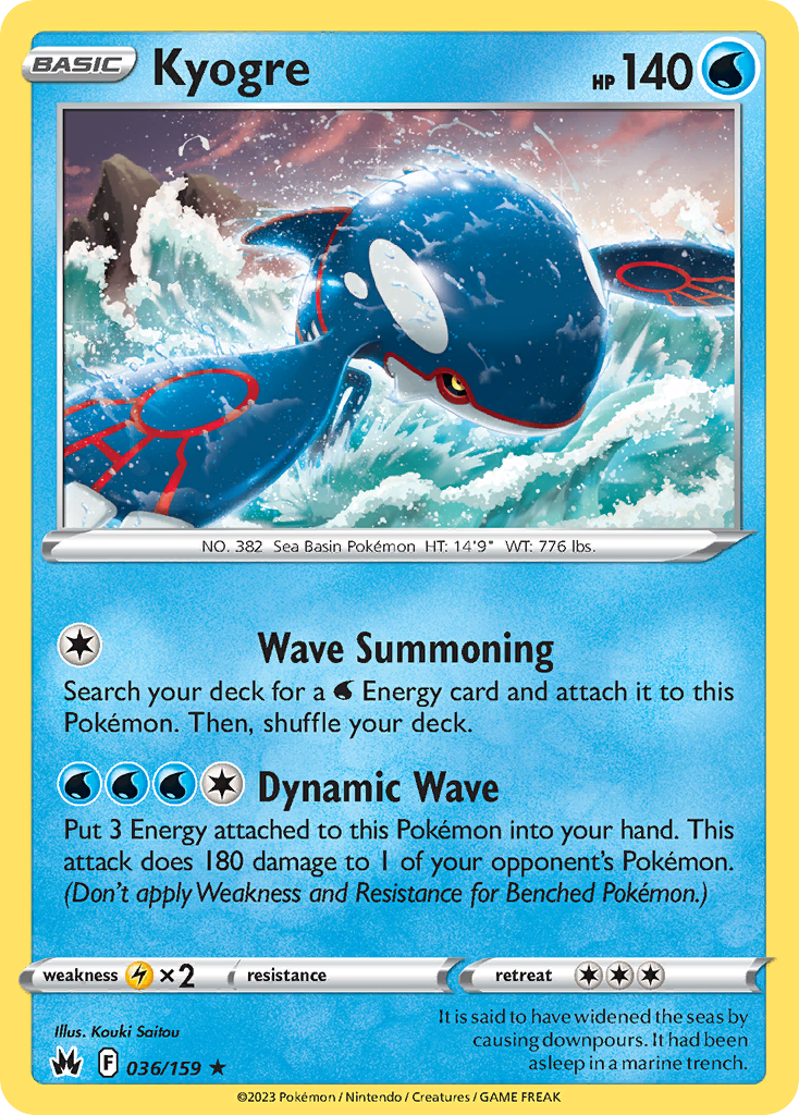 Kyogre - Crown Zenith (Rare Holo) [CRZ-36] English / Near Mint / Normal