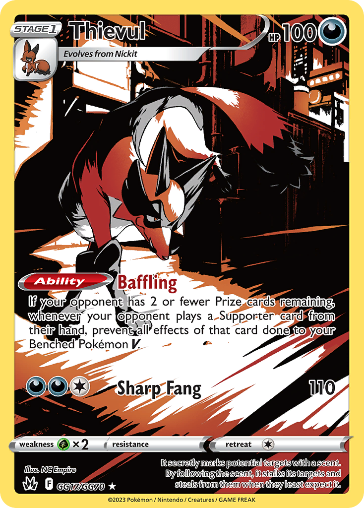 Thievul - Crown Zenith Galarian Gallery (Trainer Gallery Rare Holo) [CRZ-GG17] English / Near Mint / Normal