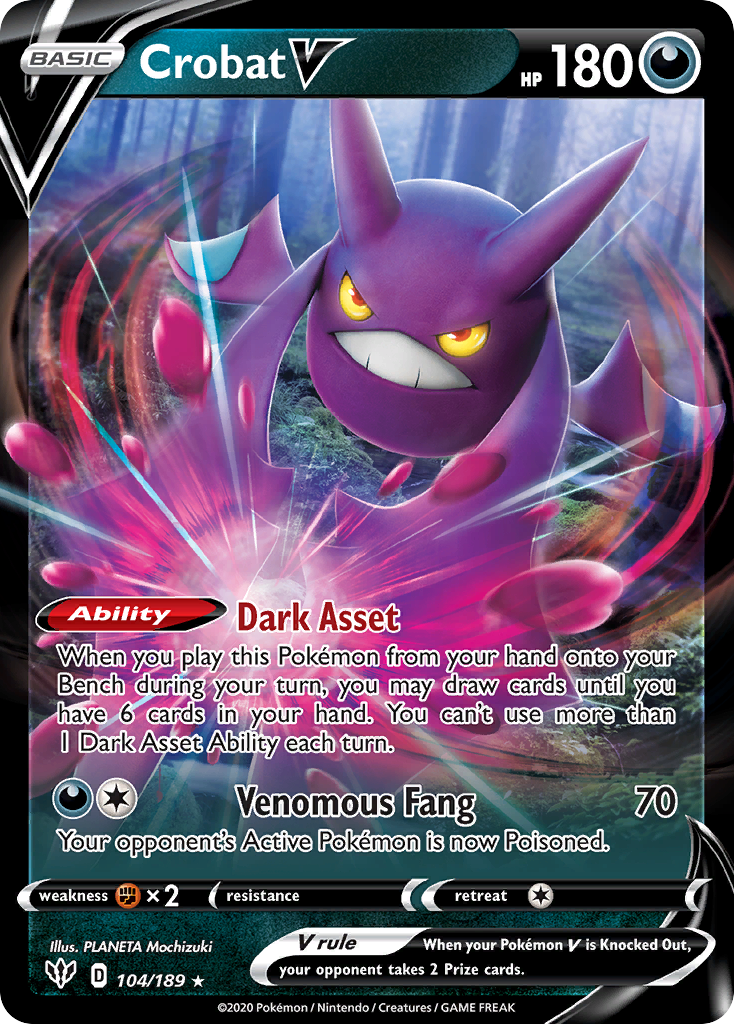 Crobat V - Darkness Ablaze (Rare Holo V) [DAA-104] English / Near Mint / Normal