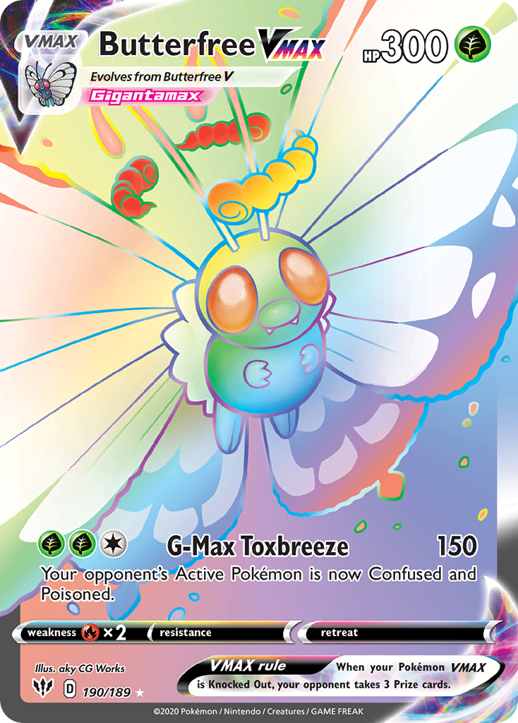 Butterfree VMAX - Darkness Ablaze (Rare Rainbow) [DAA-190] English / Near Mint / Normal