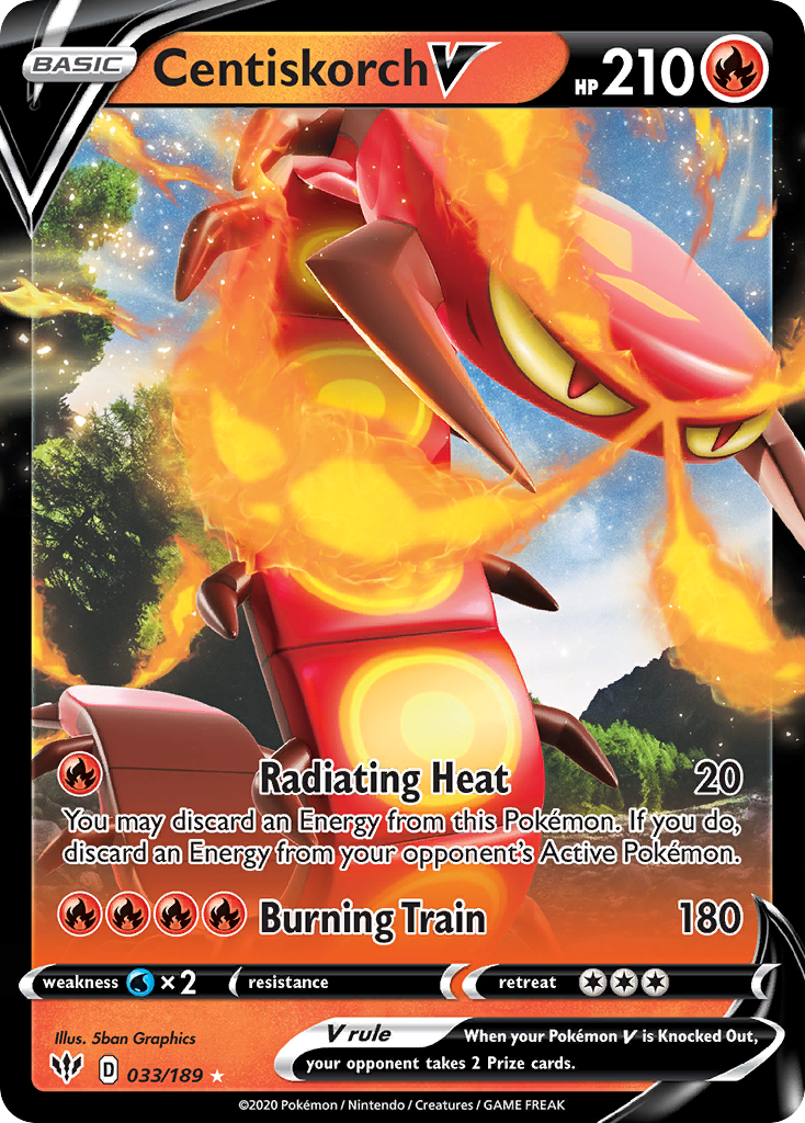 Centiskorch V - Darkness Ablaze (Rare Holo V) [DAA-33] English / Near Mint / Normal