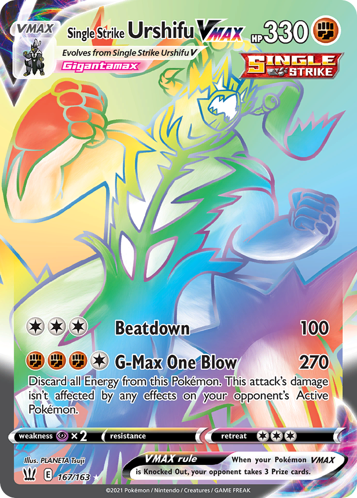 Single Strike Urshifu VMAX - Battle Styles (Rare Rainbow) [BST-167] English / Near Mint / Normal