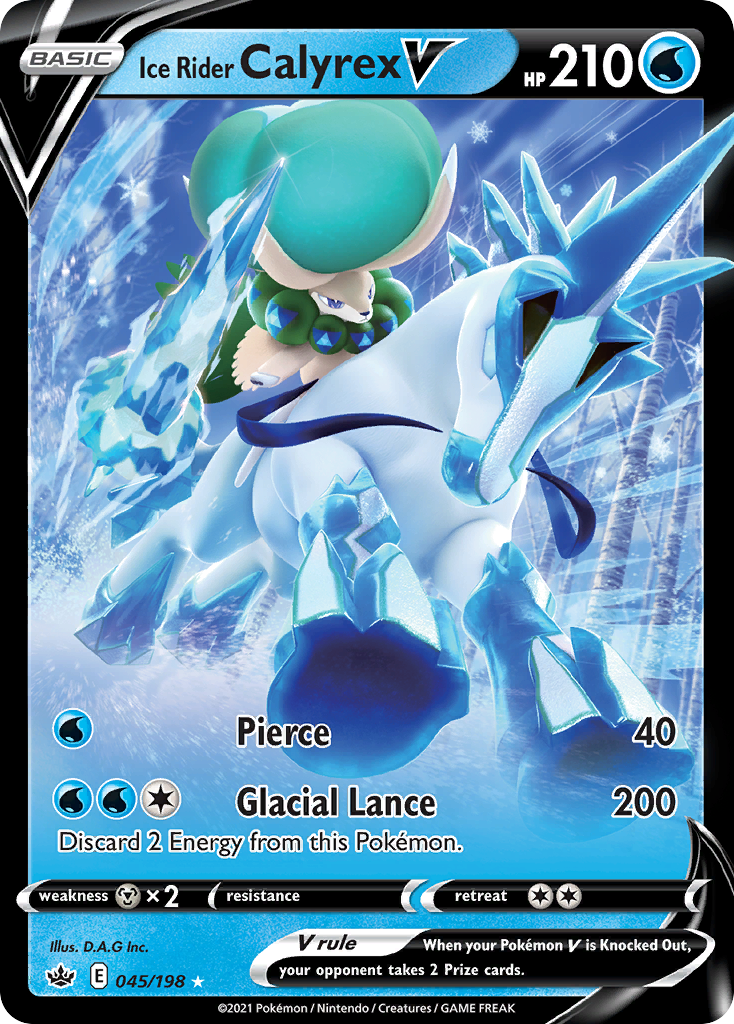 Ice Rider Calyrex V - Chilling Reign (Rare Holo V) [CRE-45] English / Near Mint / Normal