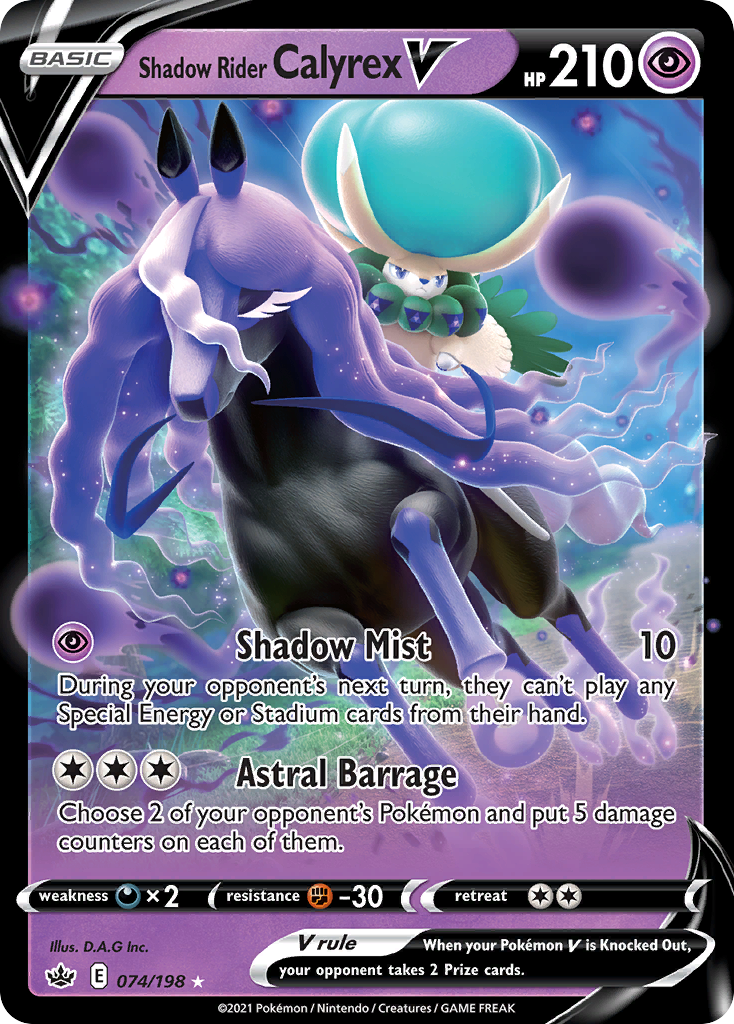 Shadow Rider Calyrex V - Chilling Reign (Rare Holo V) [CRE-74] English / Near Mint / Normal