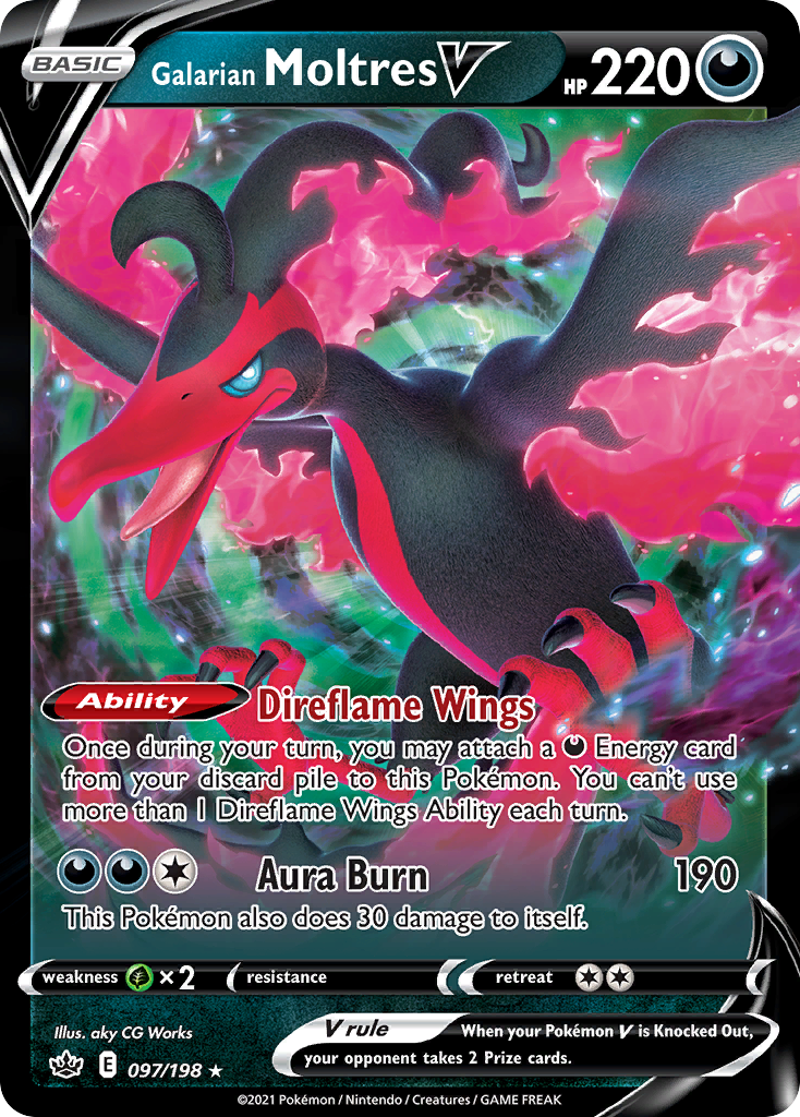 Galarian Moltres V - Chilling Reign (Rare Holo V) [CRE-97] English / Near Mint / Normal