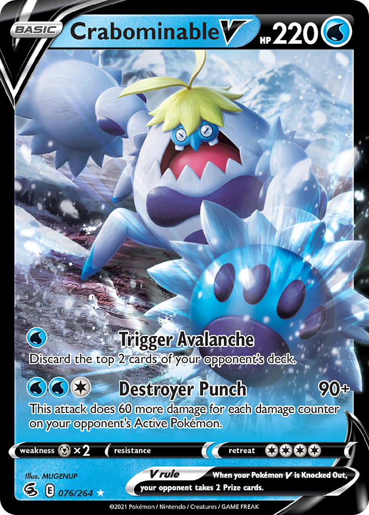 Crabominable V - Fusion Strike (Rare Holo V) [FST-76] English / Near Mint / Normal