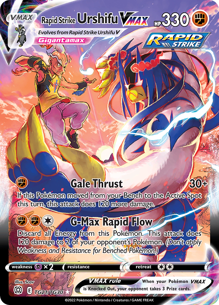 Rapid Strike Urshifu VMAX - Brilliant Stars Trainer Gallery (Rare Holo VMAX) [BRS-TG21] English / Near Mint / Normal