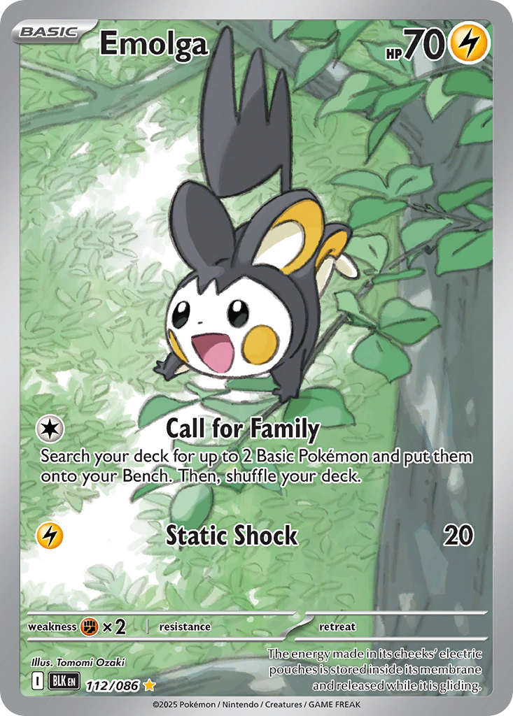 Emolga - Black Bolt (Illustration Rare) [BLK-112] English / Near Mint / Normal